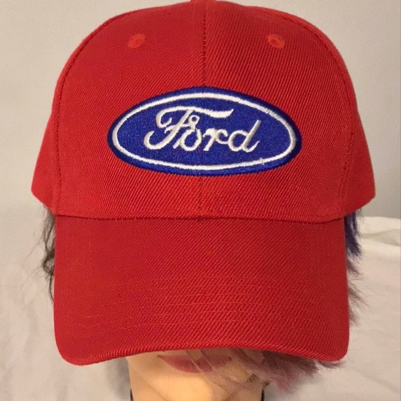 Ford Motor Patch Red Hat Baseball Cap - Picture 1 of 1